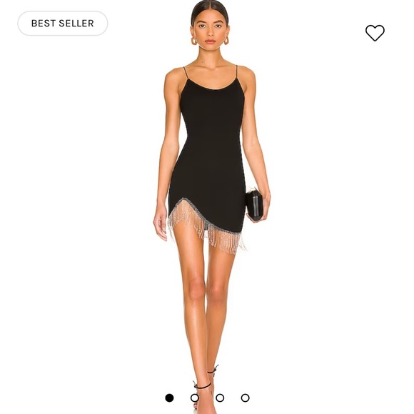 REVOLVE Elaine Fringe Dress in Black - Picture 1 of 8